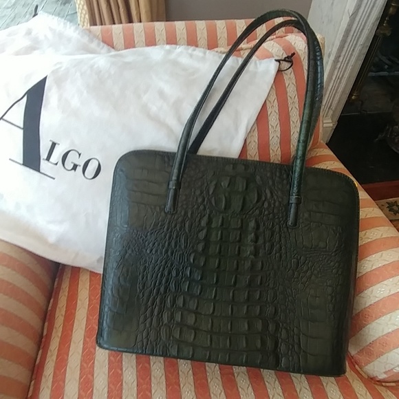 ALGO GREEN LEATHER BAG - Picture 1 of 8